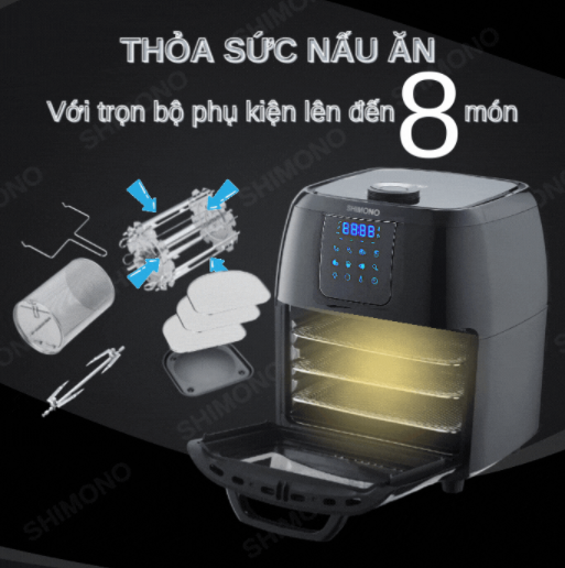 NỒI CHIÊN KHÔNG DẦU SHIMONO 10 LÍT SM AF-108T